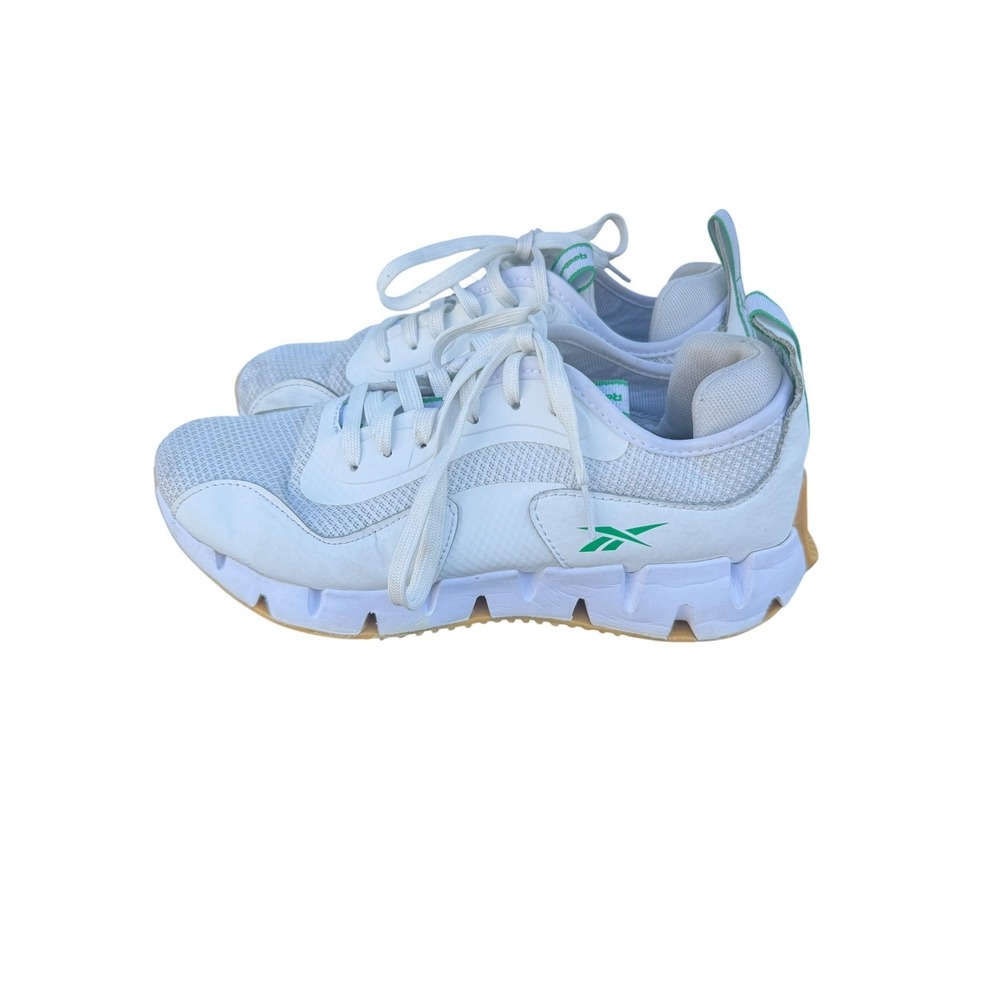 Reebok Zig Dynamica Sneakers Women's 8 White Green ZigTech Running Shoes